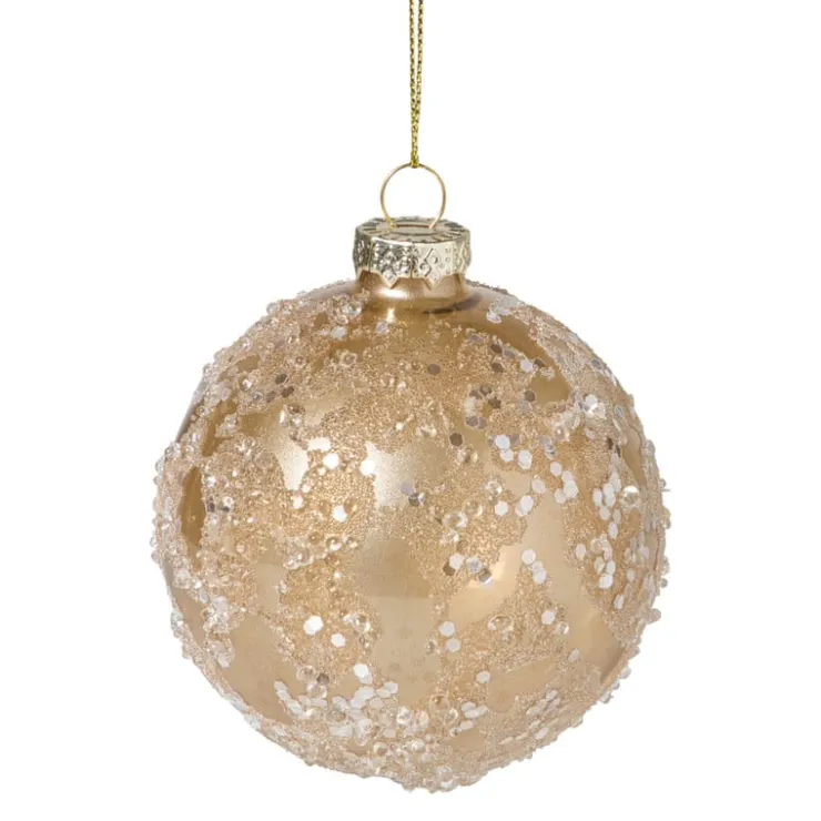Xenos Kerstbal sequins - goudkleurig- Kerstballen