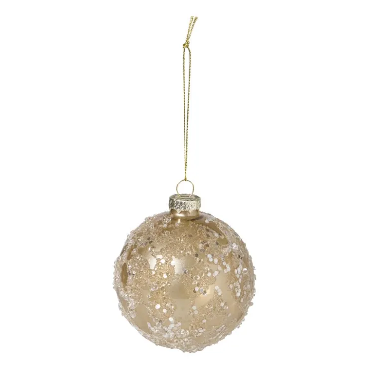 Xenos Kerstbal sequins - goudkleurig- Kerstballen