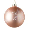 Xenos Kerstbal sneeuwvlok - roze - ⌀8 cm- Kerstballen