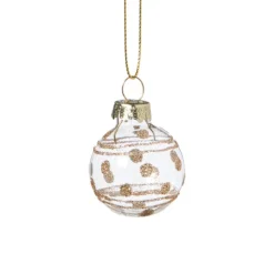 Xenos Kerstbal stip/streep - goudkleurig- Kerstballen