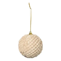 Xenos Kerstbal stof - beige- Kerstballen