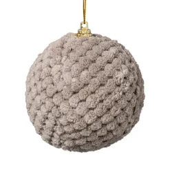Xenos Kerstbal stof - grijs- Kerstballen