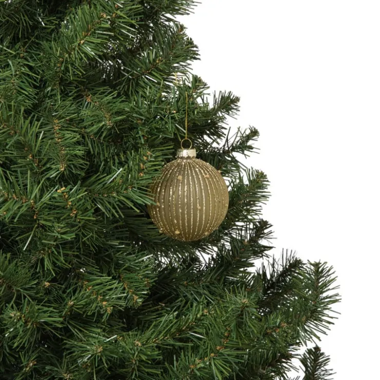 Xenos Kerstbal strepen en stippen - groen- Kerstballen