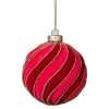 Xenos Kerstbal swirl velvet - paars/roze- Kerstballen