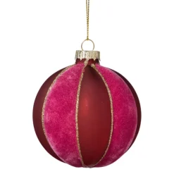 Xenos Kerstbal twist - paars/roze- Kerstballen