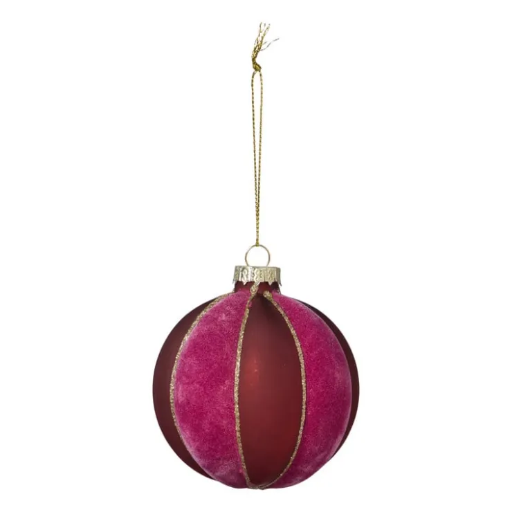 Xenos Kerstbal twist - paars/roze- Kerstballen