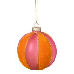 Xenos Kerstbal twist - roze/oranje- Kerstballen