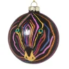 Xenos Kerstbal zebra - glas - ø8 cm- Kerstballen
