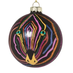 Xenos Kerstbal zebra - glas - ø8 cm- Kerstballen