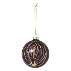 Xenos Kerstbal zebra - glas - ø8 cm- Kerstballen