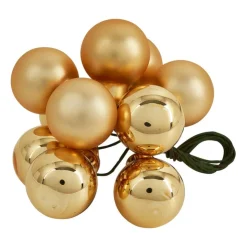 Xenos Kerstballetjes op draad - goudkleurig - diverse varianten - ø2 cm- Kerstballen