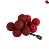 Xenos Kerstballetjes op draad - rood - diverse varianten - ø2 cm- Kerstballen