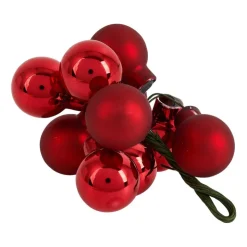 Xenos Kerstballetjes op draad - rood - diverse varianten - ø2 cm- Kerstballen