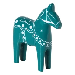 Xenos Kerstbeeldje paard - groen - 18x16x4.5 cm- Kerstfiguren