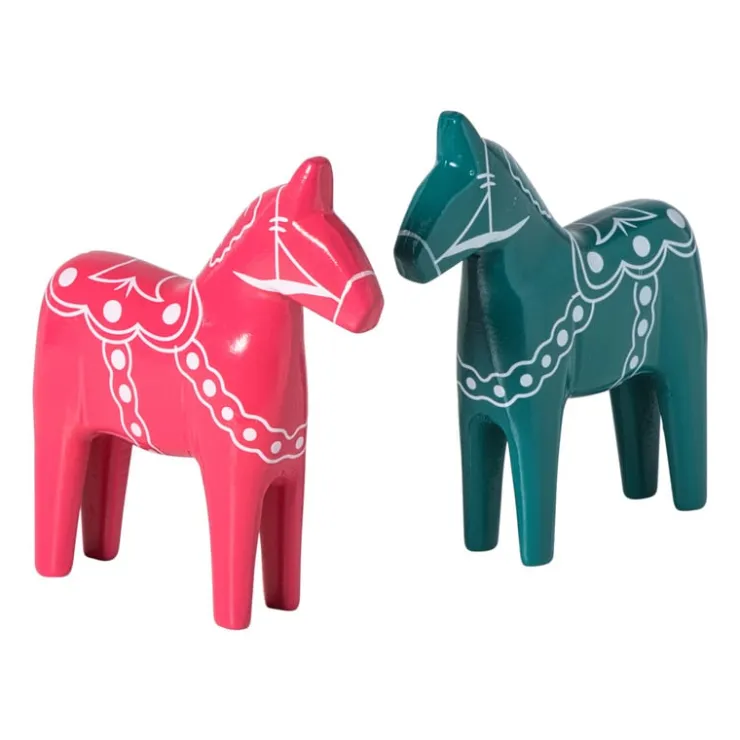 Xenos Kerstbeeldje paard - groen - 18x16x4.5 cm- Kerstfiguren