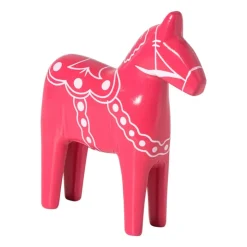 Xenos Kerstbeeldje paard - roze - 18x16x4.5 cm- Kerstfiguren