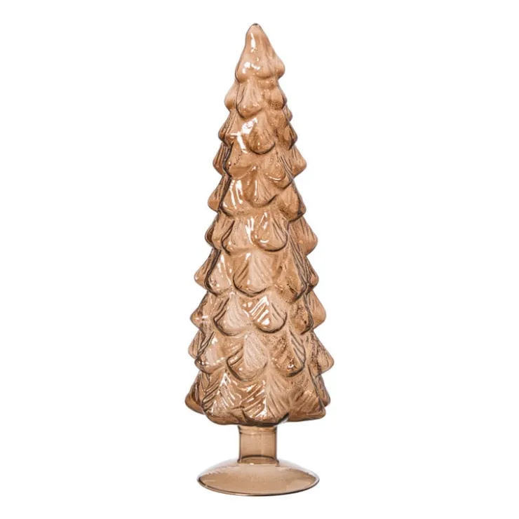 Xenos Kerstboom beeldje groot - bruin - ø8x30 cm- Kleine Kerstbomen|Kerstfiguren