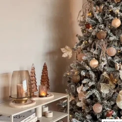Xenos Kerstboom beeldje groot - bruin - ø8x30 cm- Kleine Kerstbomen|Kerstfiguren
