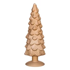Xenos Kerstboom beeldje klein - goud - ø8x24.5 cm- Kleine Kerstbomen|Kerstfiguren