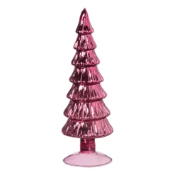 Xenos Kerstboom beeldje klein - rood - ø8x24.5 cm- Kleine Kerstbomen|Kerstfiguren