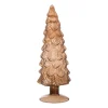 Xenos Kerstboom beeldje klein - bruin - ø8x24.5 cm- Kleine Kerstbomen|Kerstfiguren