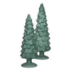 Xenos Kerstboom beeldje klein - groen - ø8x24.5 cm- Kleine Kerstbomen|Kerstfiguren