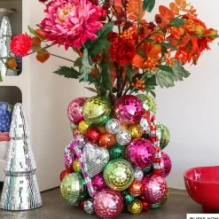 Xenos Kerstboom disco L - zilverkleurig - ø11x29 cm- Kleine Kerstbomen