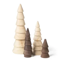 Xenos Kerstboom hout - bruin - ø5.3x15.5 cm- Kleine Kerstbomen