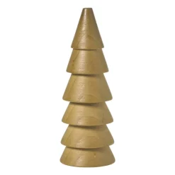 Xenos Kerstboom hout - bruin - ø5.5x15 cm- Kerstfiguren