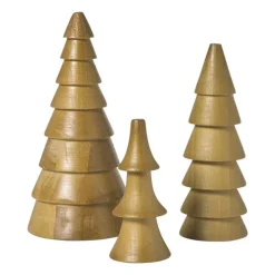 Xenos Kerstboom hout - bruin - ø5.5x15 cm- Kerstfiguren
