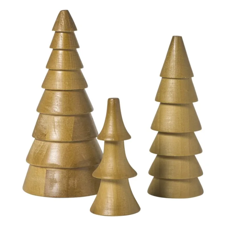 Xenos Kerstboom hout - bruin - ø5.5x15 cm- Kerstfiguren