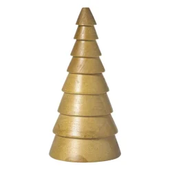 Xenos Kerstboom hout - bruin - ø9x17.5 cm- Kerstfiguren