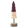 Xenos Kerstboom hout - bruin/bordeauxrood - ø5x19 cm- Kerstfiguren
