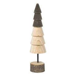 Xenos Kerstboom hout - bruin/donkerbruin - ø6x24 cm- Kerstcadeaus|Kerstfiguren