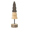 Xenos Kerstboom hout - bruin/donkerbruin - ø5x19 cm- Kerstfiguren