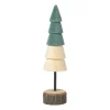 Xenos Kerstboom hout - bruin/groen - ø5x19 cm- Kerstfiguren