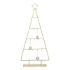 Xenos Kerstboom standaard met LED licht - goud - 77 cm- Kerstverlichting|Kleine Kerstbomen