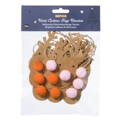 Xenos Kerstcadeau tags - rendier - set van 10- Kerst Inpakken