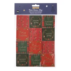 Xenos Kerstcadeau tags - rood/groen - set van 24- Kerst Inpakken