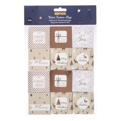 Xenos Kerstcadeau tags - roze - set van 24- Kerst Inpakken
