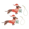 Xenos Kerstcadeau tags - teckel - set van 4- Kerst Inpakken