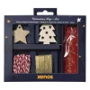Xenos Kerstcadeau tags met lint - multikleur - set van 10- Kerst Inpakken