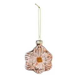 Xenos Kersthanger bloem - lichtbruin - 10.5x9.5x4 cm- Kersthangers|Kerstballen