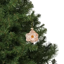 Xenos Kersthanger bloem - lichtbruin - 10.5x9.5x4 cm- Kersthangers|Kerstballen