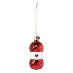 Xenos Kersthanger bolletje wol - rood - ø4x8.9 cm- Kersthangers|Kerstballen
