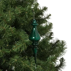 Xenos Kersthanger bolling - paars - ø7x22 cm- Kersthangers|Kerstballen