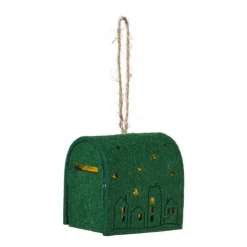 Xenos Kersthanger brievenbus - groen - 6.5x6x4.5 cm- Kerstverlichting|Kersthangers