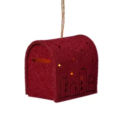 Xenos Kersthanger brievenbus - roze - 6.5x6x4.5 cm- Kerstverlichting|Kersthangers