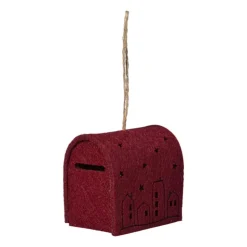 Xenos Kersthanger brievenbus - roze - 6.5x6x4.5 cm- Kerstverlichting|Kersthangers