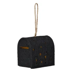 Xenos Kersthanger brievenbus - zwart - 6.5x6x4.5 cm- Kerstverlichting|Kersthangers